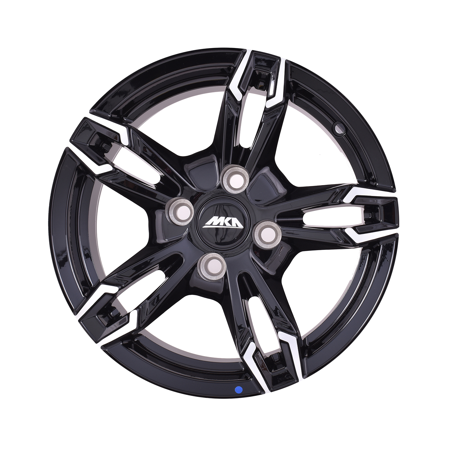 Uno Minda W1D064-000M00 Ultra Alloy Wheel 14 Inch, Diamond Cut, Black Machined, 4 Holes